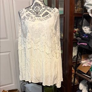 Torrid White Lace Overlay Top